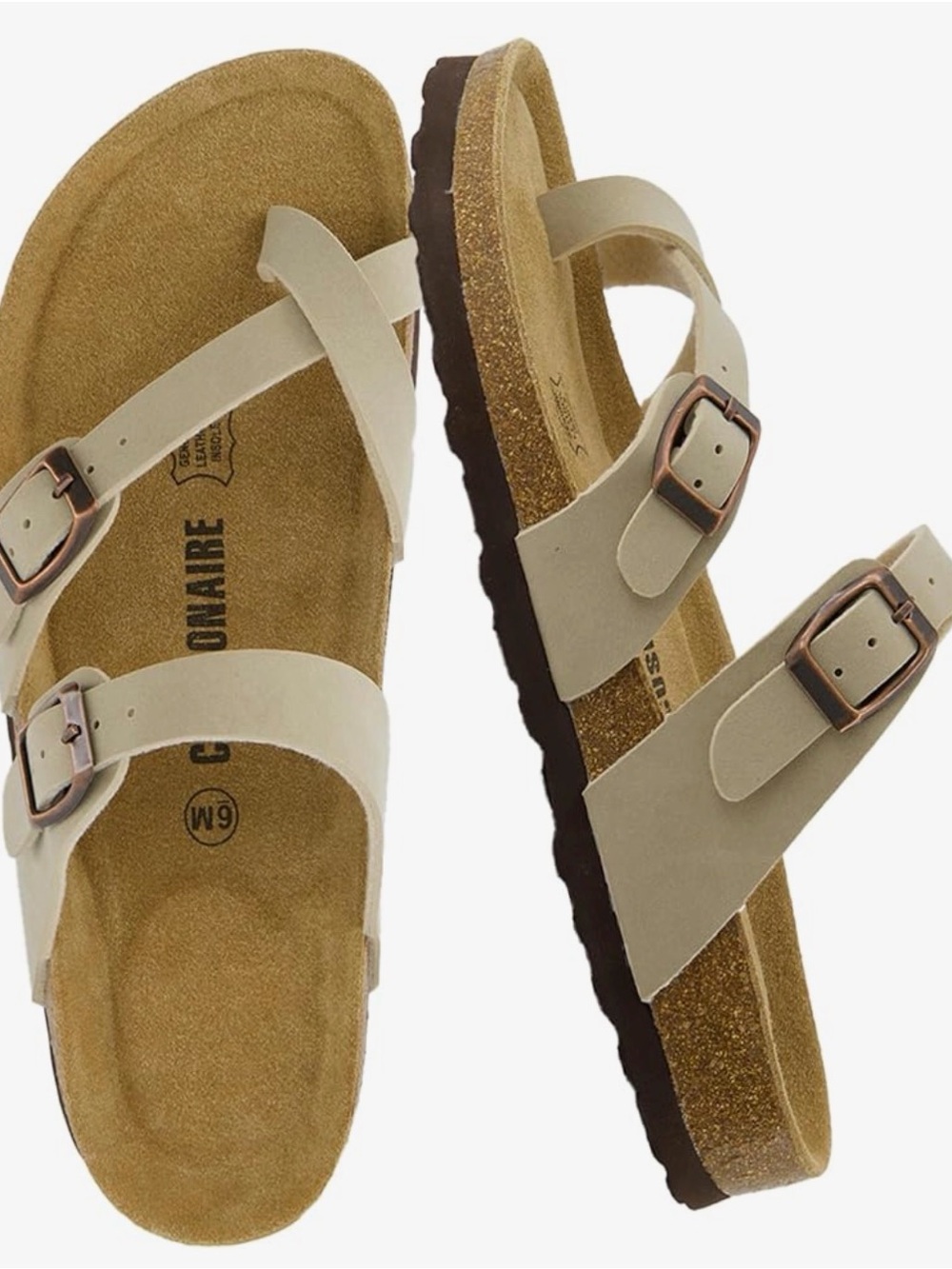 Cushionaire sandals in beige size 8